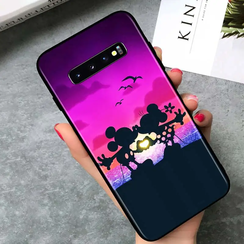 Mickey Minnie cute for Samsung Galaxy S22 S21 Ultra Plus Note 20 10 9 8  S10 S9 S8 S7 S6 Edge Plus Black Soft Phone Case