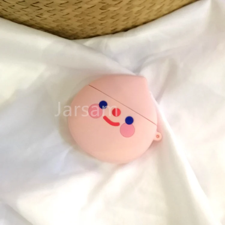peach Чехол s для Apple AirPods 2, мягкий мультяшный беспроводной чехол для наушников Air Pods, чехол для зарядки Airpods, силиконовый чехол - Цвет: peach