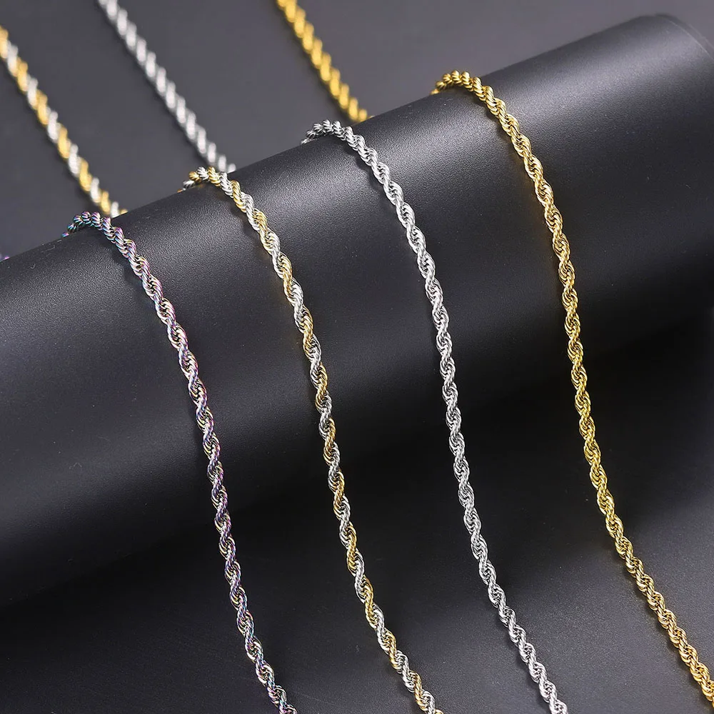 ZHOUYANG плетеная веревочная цепь ожерелье для женщин из нержавеющей стали