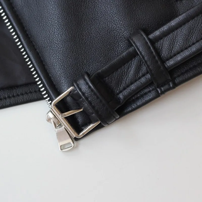 

Children's Leather Jacket European and American style Casual Black Color PU material Long-sleeved Boy and Girl Jacket Coats