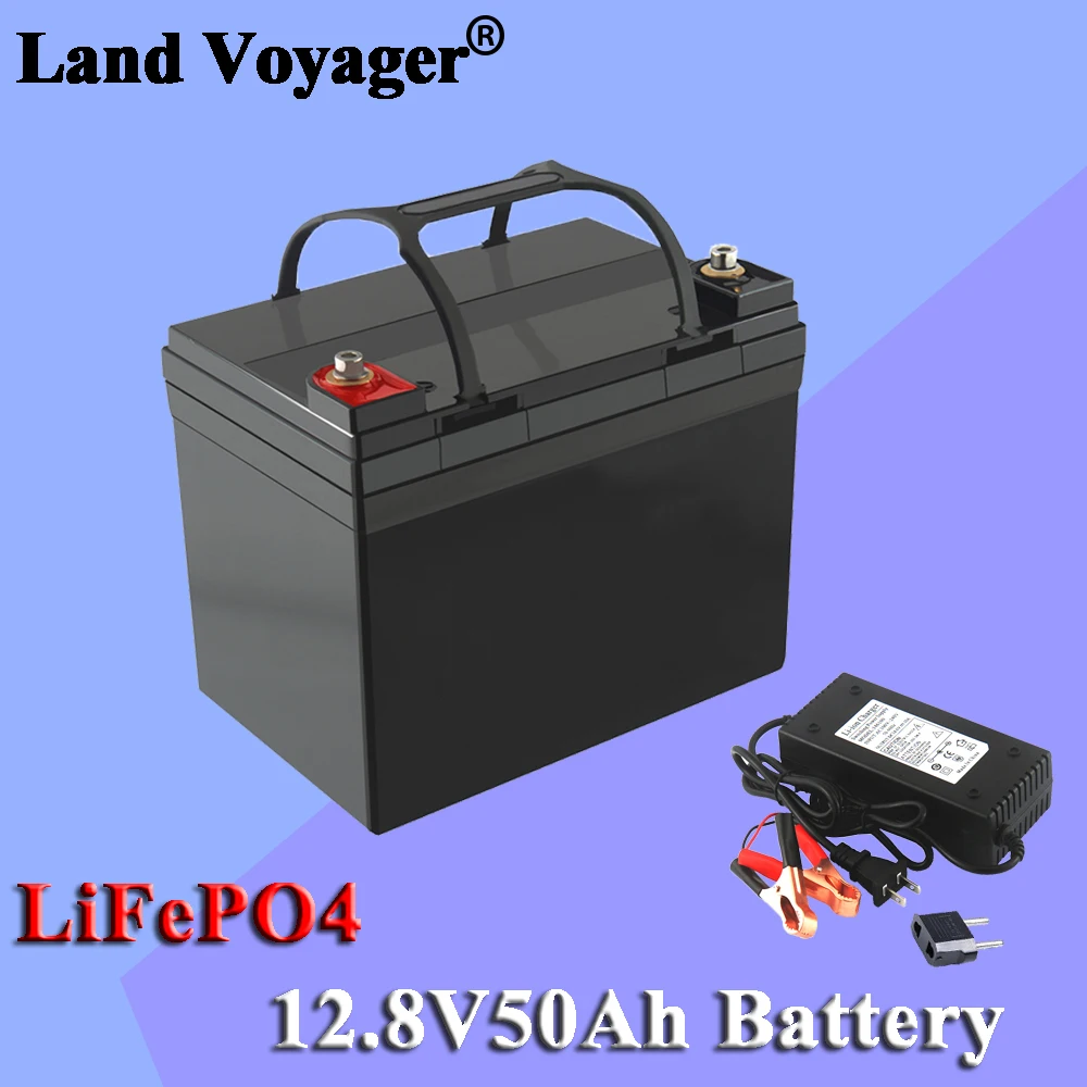 

Land Voyager 12V 50Ah Deep Cycle LiFePO4 Rechargeable Battery Pack 12.8V 50Ah Life Cycles 4000 with 100A BMS 14.6V10A charger