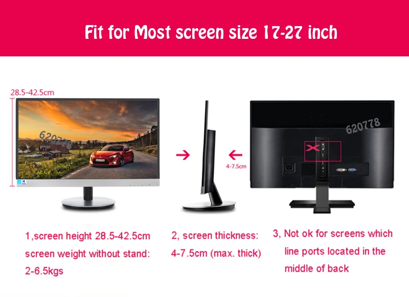 NB F80+ FP-1 расширение для No VESA отверстие 17-2" светодиодный рычаг-держатель монитора газовая пружина полное движение газ распорка крепление загрузка 2-6.5kgs