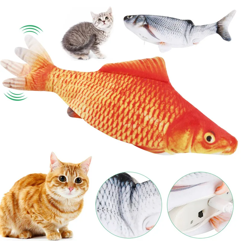 

1pcs Cat Toy Fish USB Charging Electric Simulation Fish Cat Toys Interactive Electric Cat Plush Cat Accessories Pet Cat Supplies