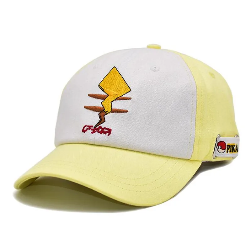 Горячая новинка Покемон из японского аниме шляпа Пикачу логотип холст вышивка