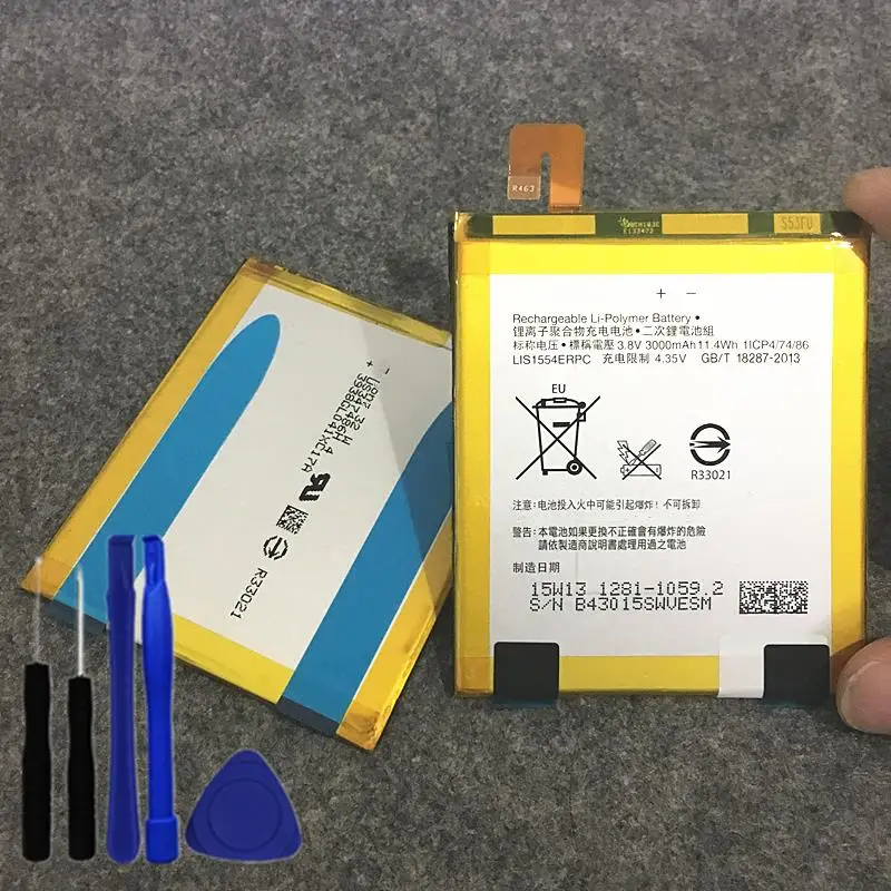T2 ультра реальный 3000 мА/ч LIS1554ERPC батарея для Sony Xperia XM50t XM50h D5303 D5306 D5316