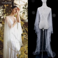 topqueen g50 pearls bridal shawls wraps cathedral drop veil elegant woman shawl lolita bolero wedding accessories wedding wrap