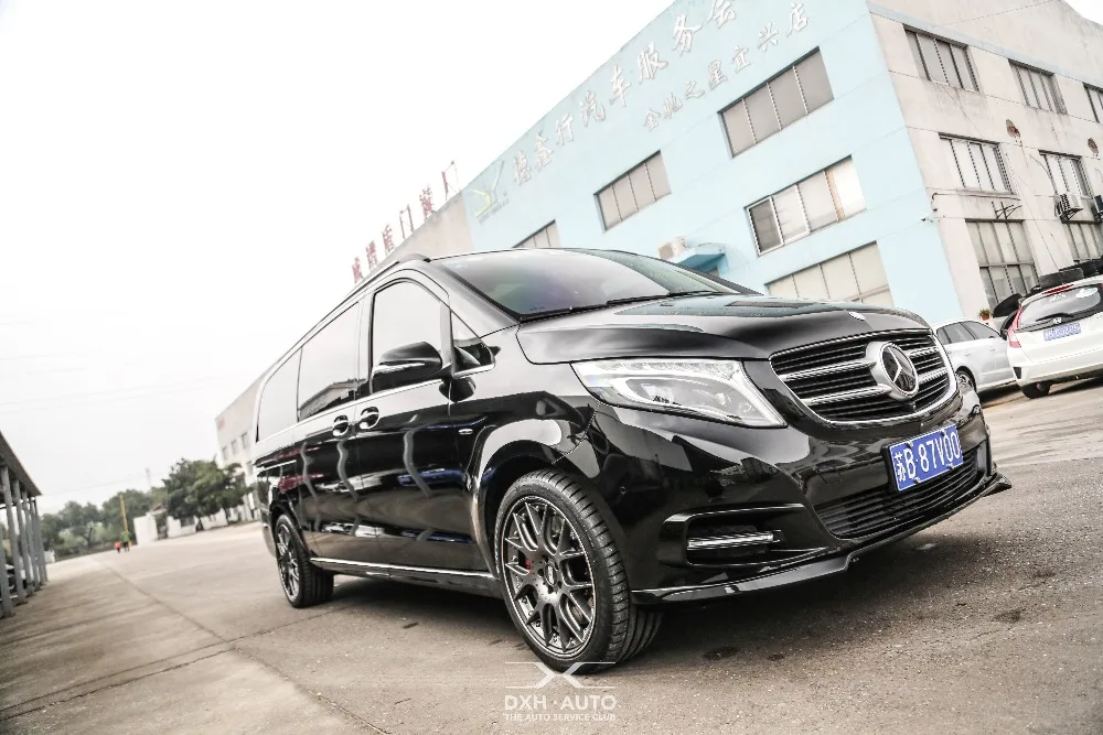 V класс w447 B стиль обвес для w447 V250 V260 с передний спойлер светодиодные дневные ходовые огни Задний диффузор и глушитель наконечники