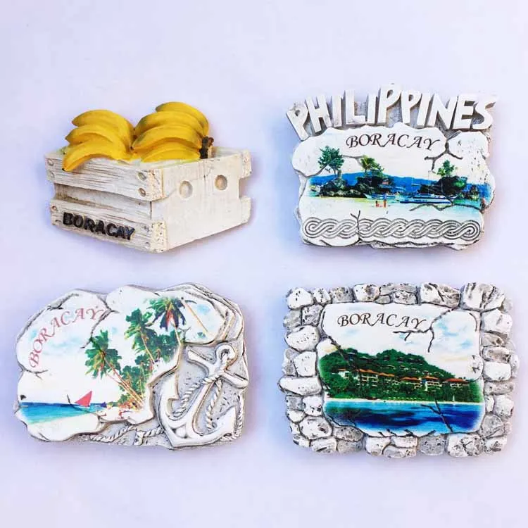 Philippines Travel Country Fridge Magnet Souvenir Boracay Creative Beach Turtle Sunset 3d Magnets Sticker for Crafts Home Decor | Дом и сад