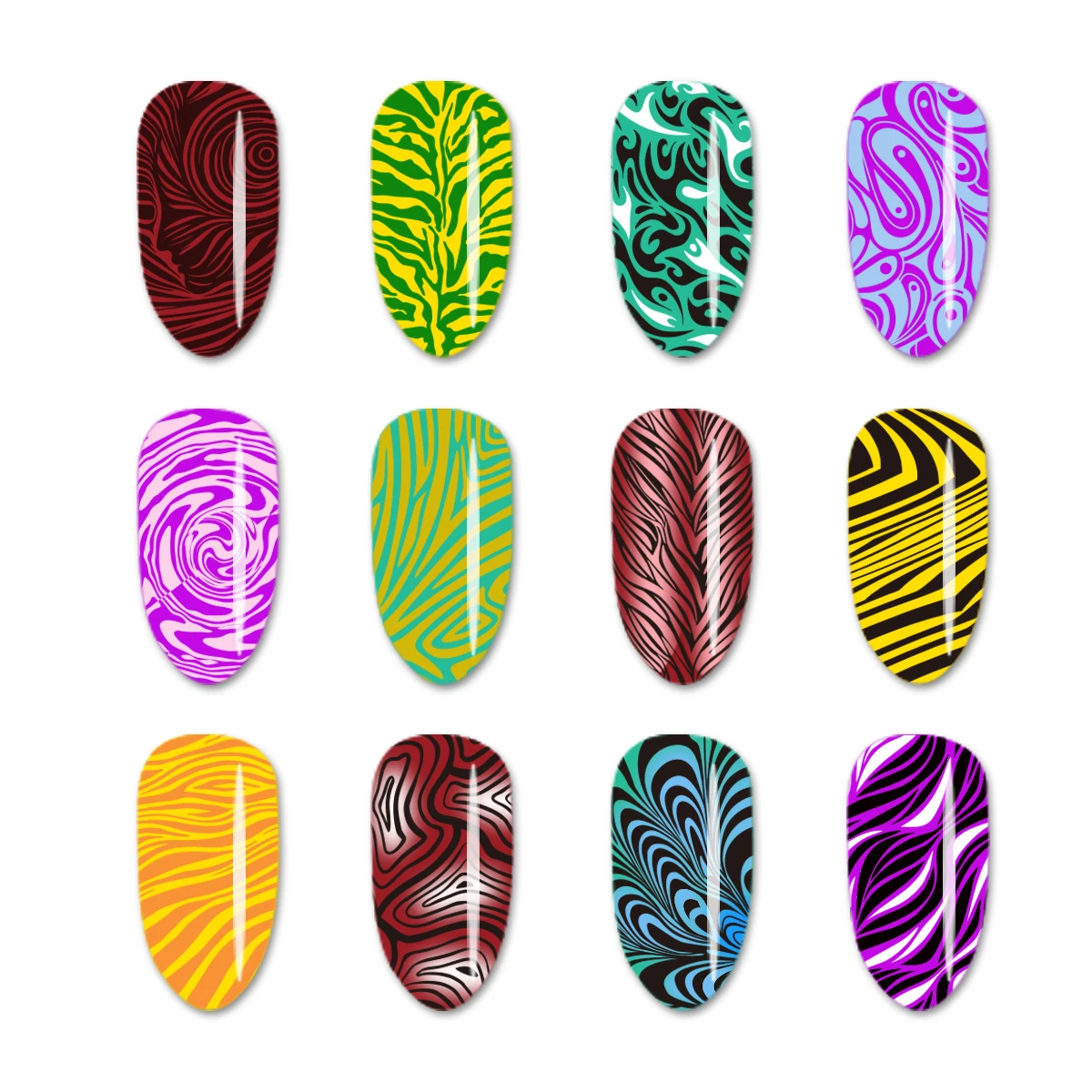 

Rectangle Water Marble Manicure Nail Stamping Plates Nail Art Image Template Manicure Stencils Nail Art Accessories Tools