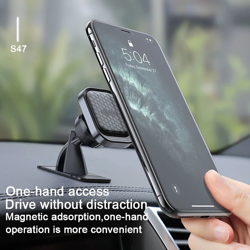 Магнитный автомобильный держатель HOCO для телефона подставка в автомобиле с