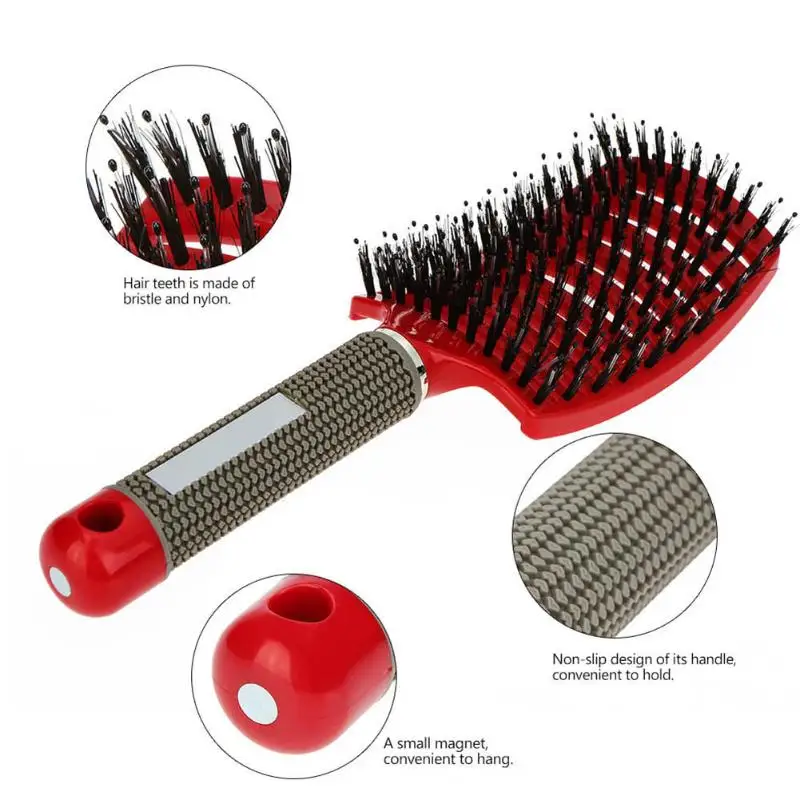 

Hair Brush Scalp Massage Comb Hairbrush Bristle&Nylon Women Wet Curly Detangle Hair Brush for Salon Hairdressing Styling Tools