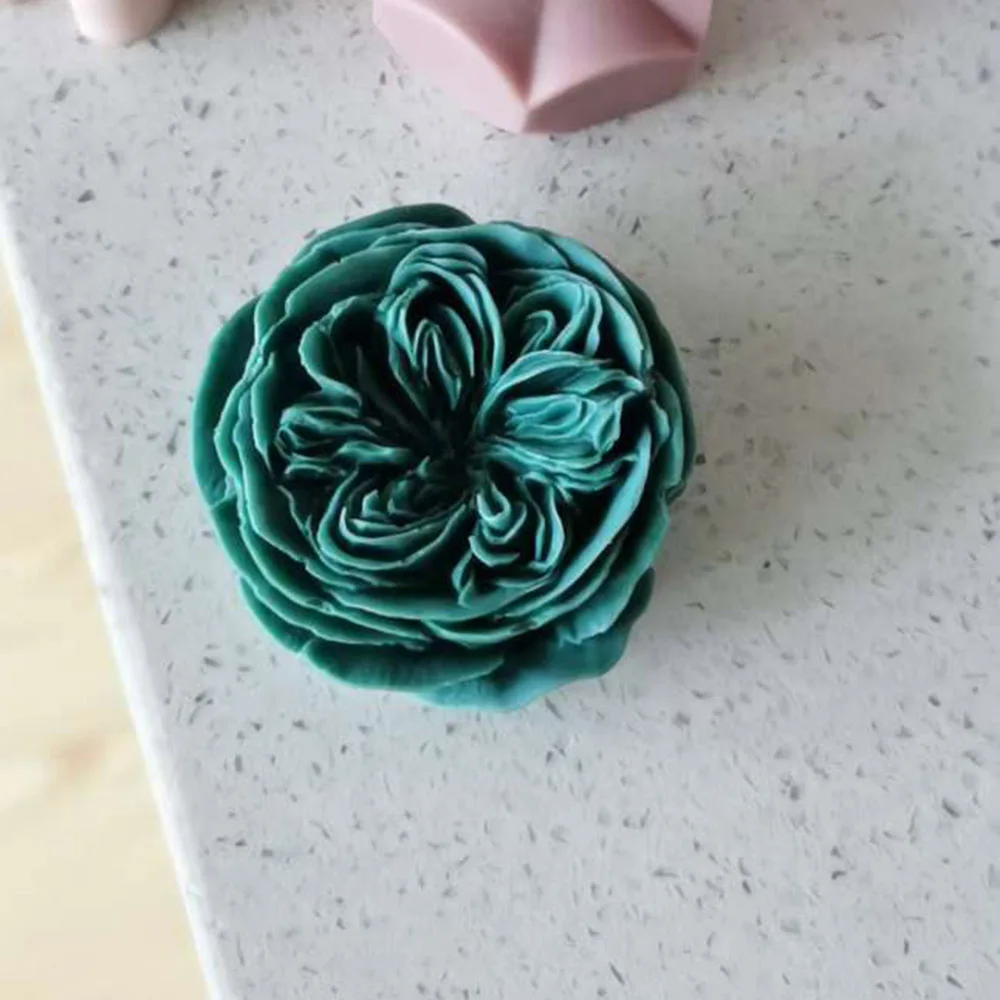 

3D Rose Flower Design Candle Silicone Mold Austin Rose Craft Soap Making Mould Handmade Candle Making Flower Cake Decoration