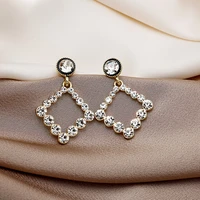 cold wind european and american fashion geometric diamond earrings womens simple temperament elegant personalized jewelry
