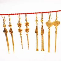 vintage dubai 24k gold earrings 2020 new design womens gold color wedding earrings tassel dangle earrings brincos jewelry