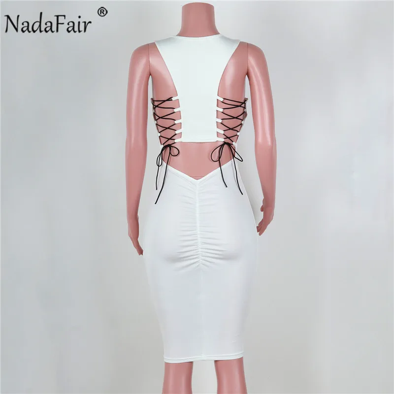 Женское Бандажное платье Nadafair оранжевое или белое вечернее облегающее с
