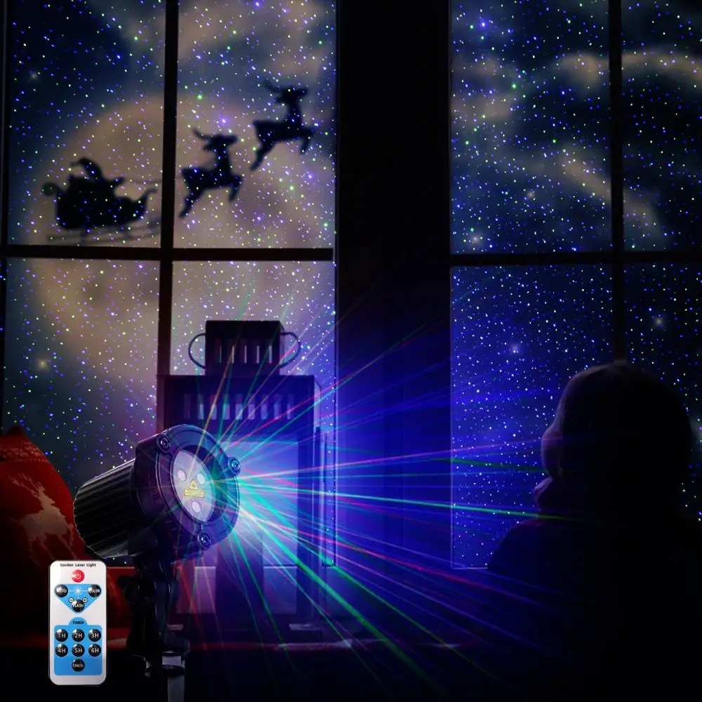 Лазерный прожектор RGB наружный статический рождественсветильник светильник в