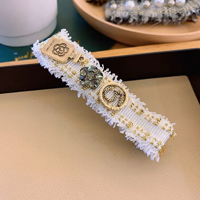 Шерстяные стразы циркониевые шпильки с жемчугом ручная работа Корея шерсть бант