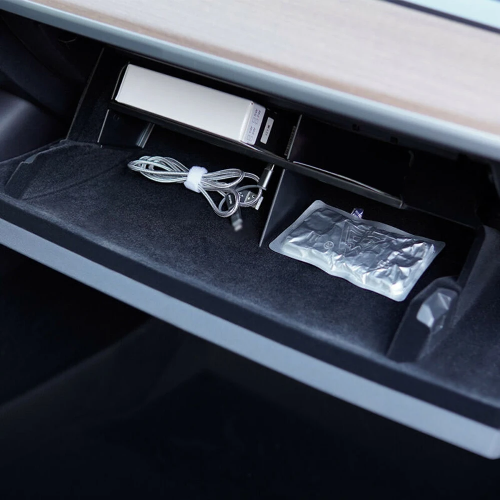 

Replacement Car For Tesla Model 3 2017-2020 Storage Box ABS Plastic Layered Finishing For Tesla Model Y 2020