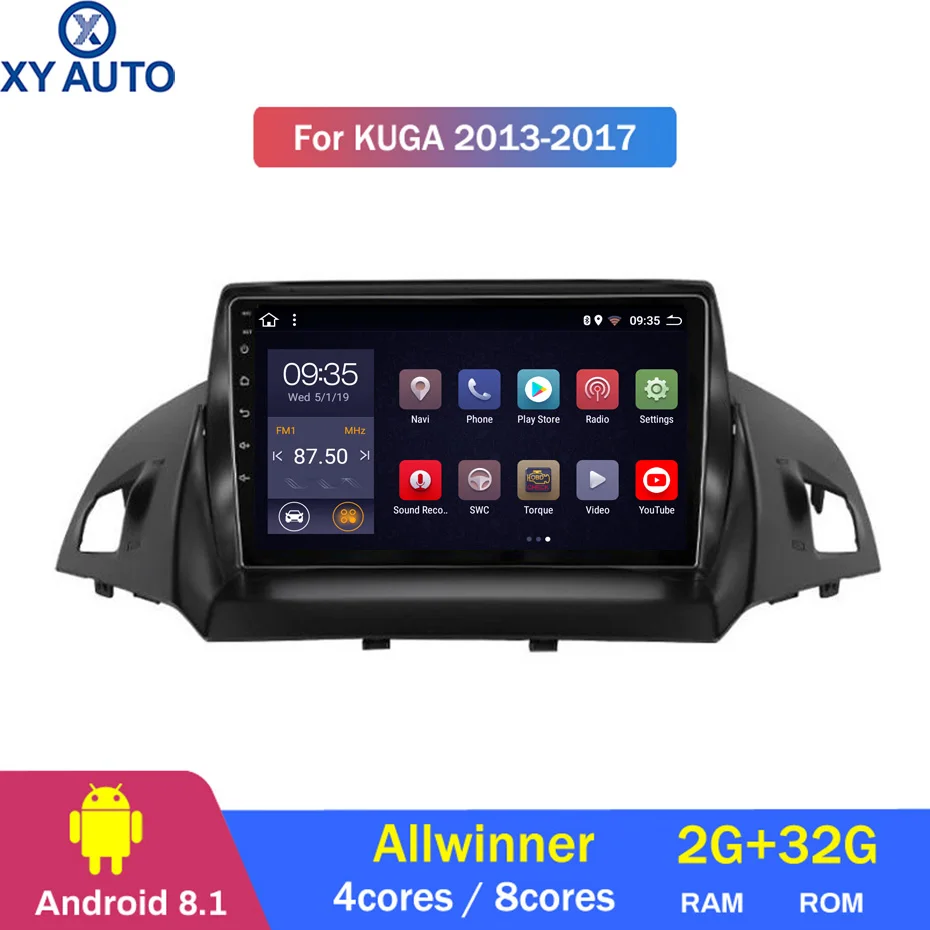 9 дюймовый 2.5D IPS HD мультисенсорный экран Android 2013 2G RAM 32G ROM NAVI для Ford escape kuga/C-MAX 2017-с BT