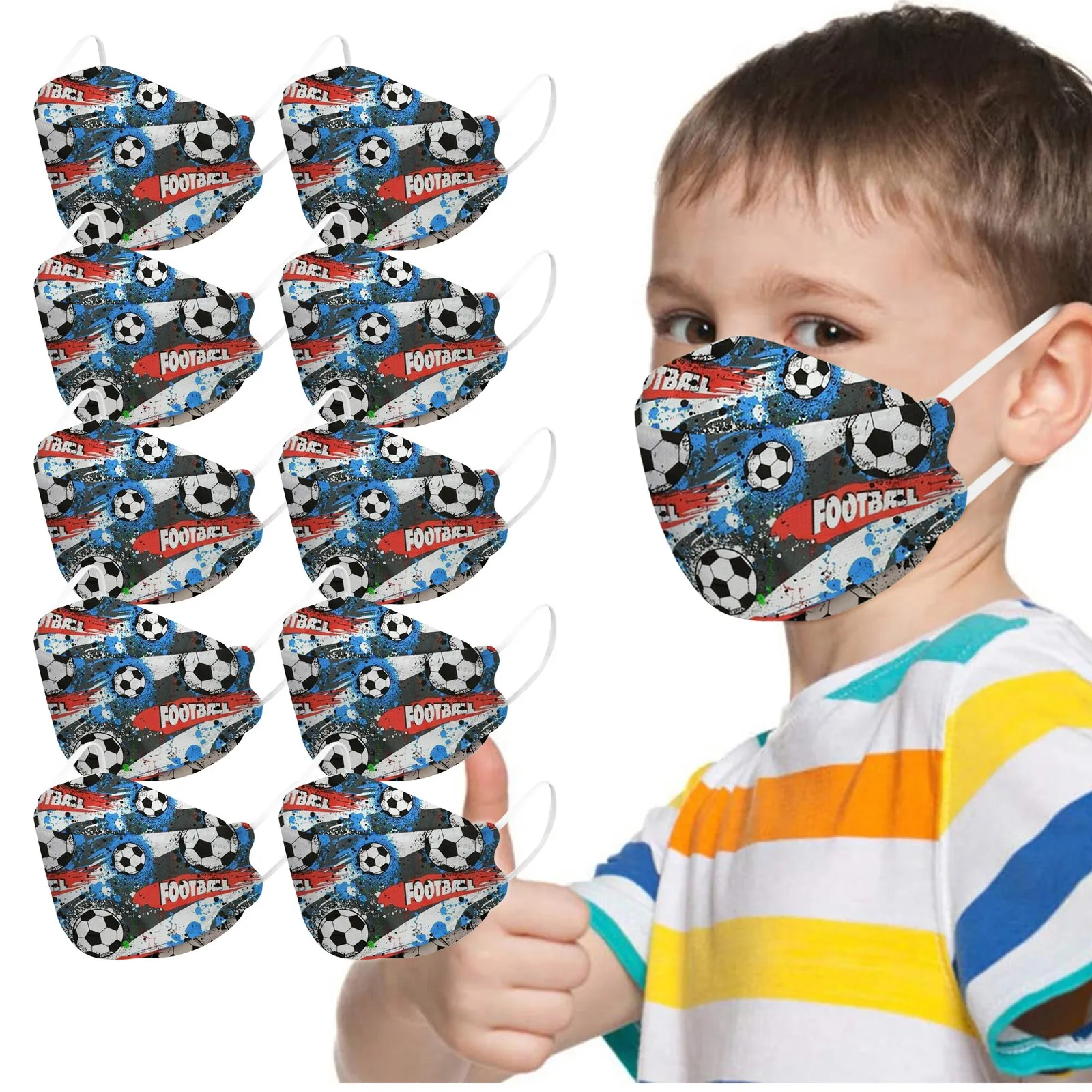 

10 шт., одноразовые маски для детей, 4 слоя