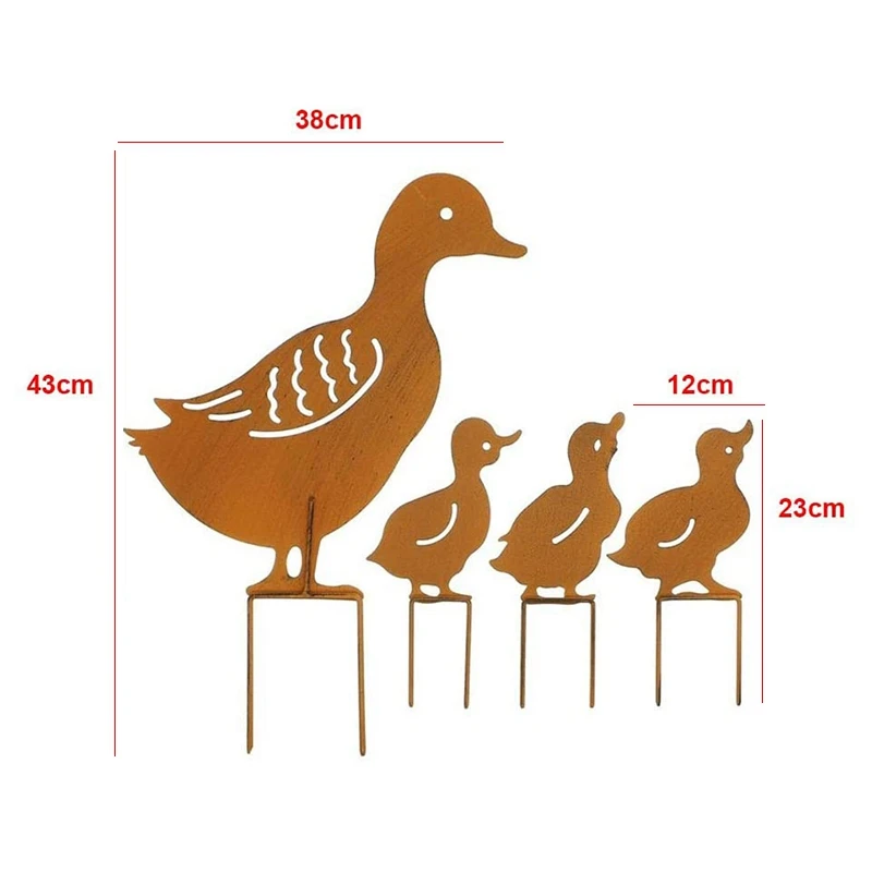 

Garden Silhouette Stakes 4 Pcs Animal Shape European Retro Decoration Plugs Inserted for Lawn Home Wedding Party