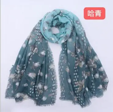 

Multi cloth wood cotton fashion trend four seasons blended scarf plain printing age reducing scarf