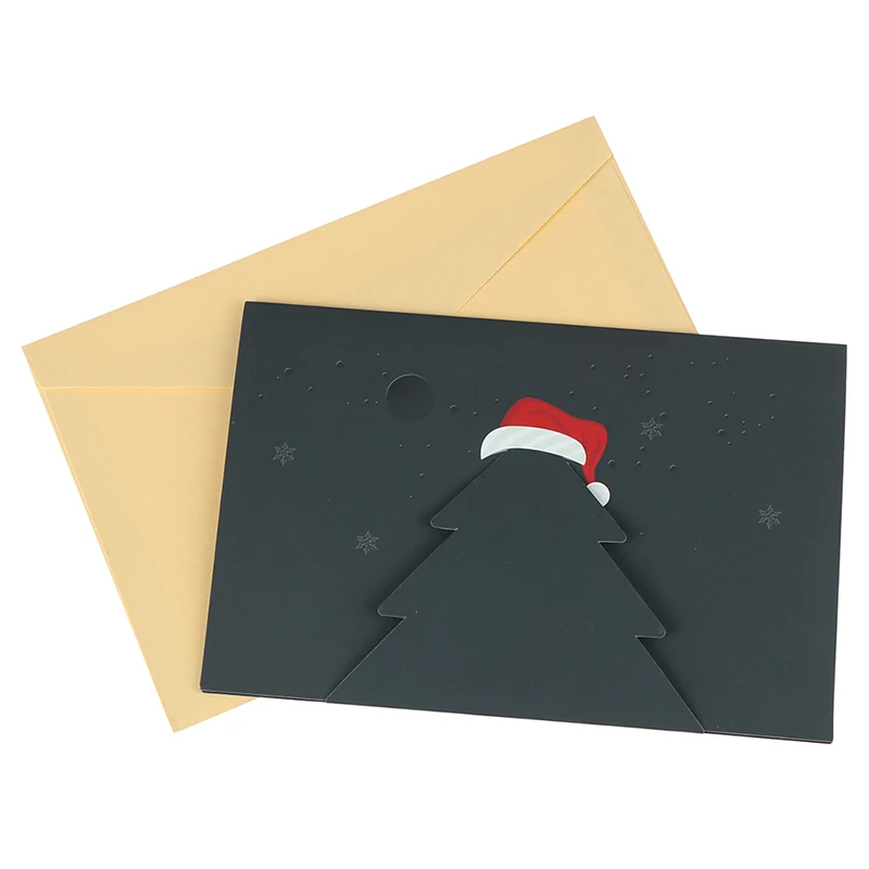 3D New Year Greeting Cards Merry Christmas Tree Winter Gift Pop UP Decoration Stickers Laser Cut | Дом и сад