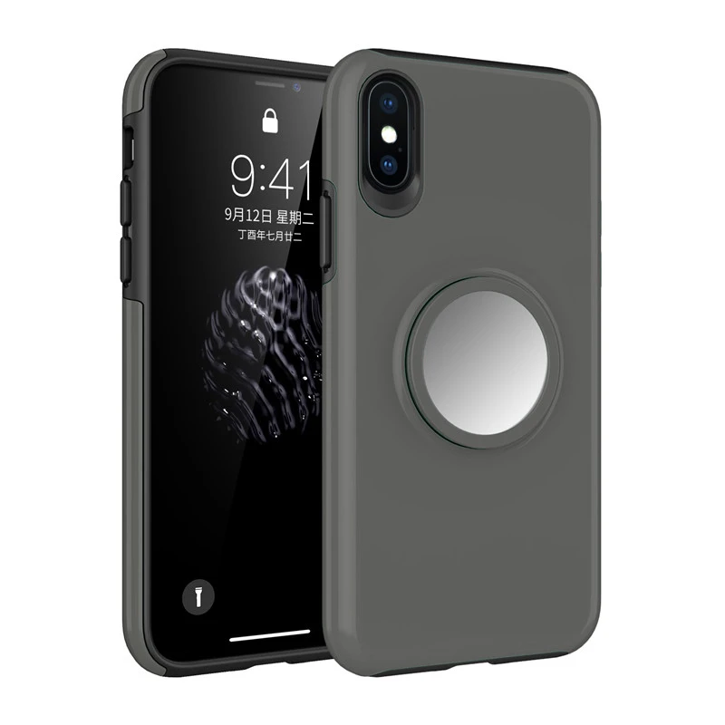 Модный чехол для iPhone xs max, чехол для мобильного телефона, подушка безопасности, кронштейн Apple XR, анти-капля, 8 Plus, телескопическое магнитное кольцо с зеркалом