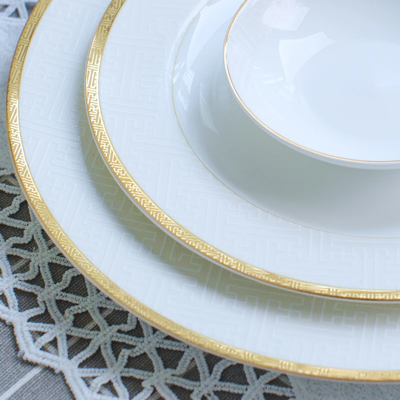 Цзиндэчжэнь высокое Класс Европейский костяной фарфор посуда тарелка бытовой