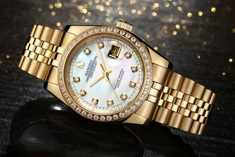 36 мм SANGDO Самовзводные механизм высокое качество Роскошные мужские часы покрытие