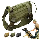 Новинка, тактический жилет для собак, тренировочная охотничья облегченная модульная система переноски снаряжения, нейлоновая Водонепроницаемая Регулируемая шлейка с ручкой для военного патруля, охота