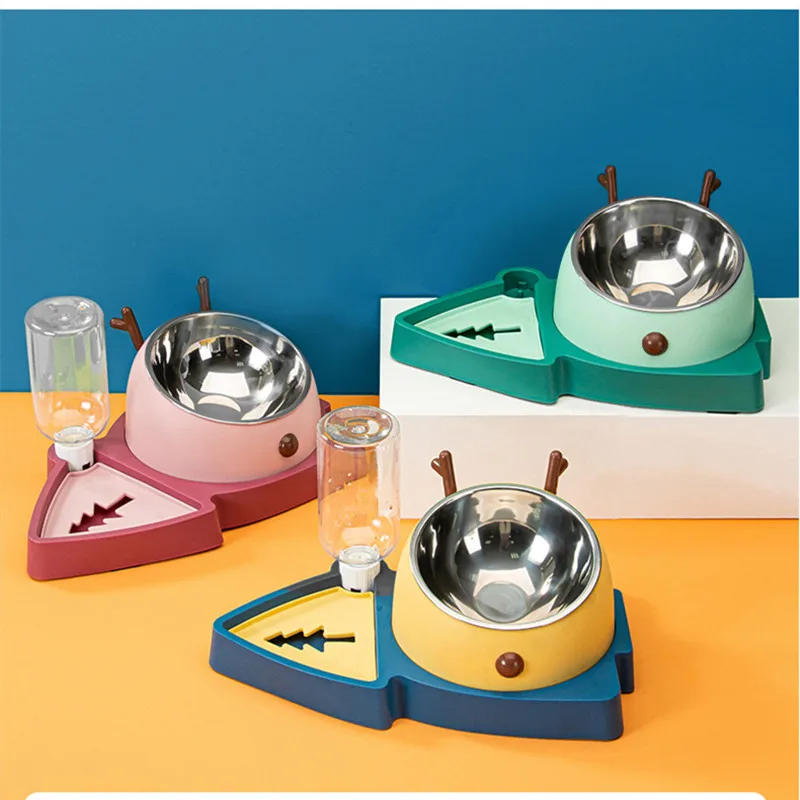 

Multifunctional Pet Bowl Protect Cervical Spine Prevent Overturning Automatic Drinking Cat Bowl Dog Basin Pet Supplies
