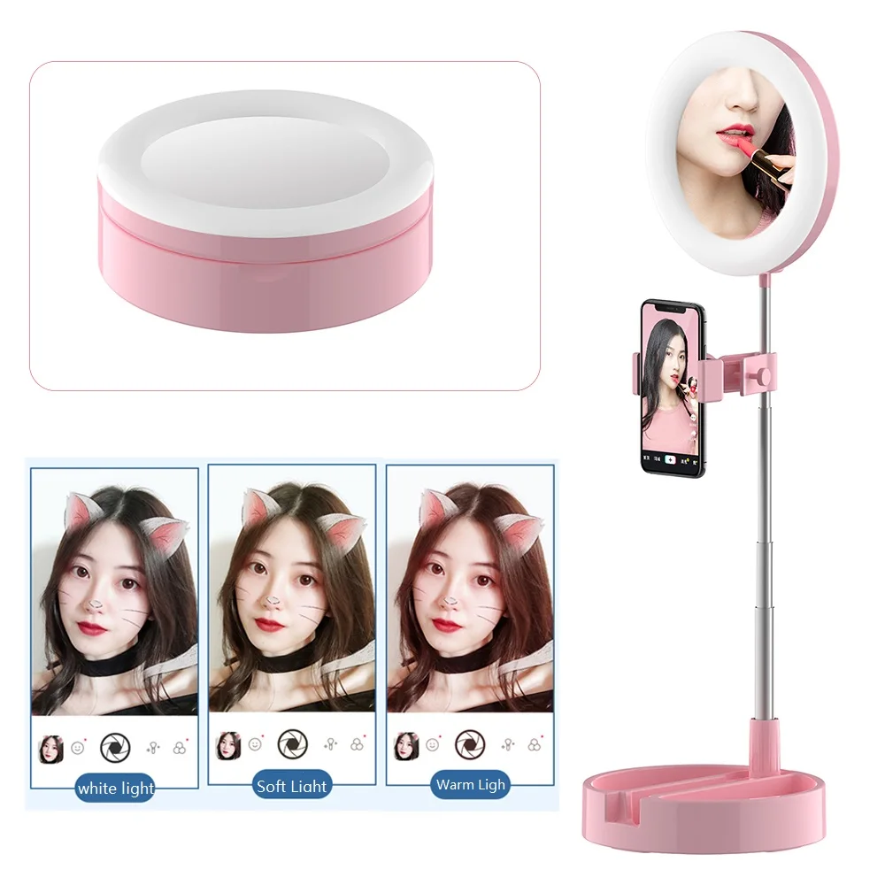 Светодиодный кольцевой светильник селфи кольцо лампы для макияжа Набор