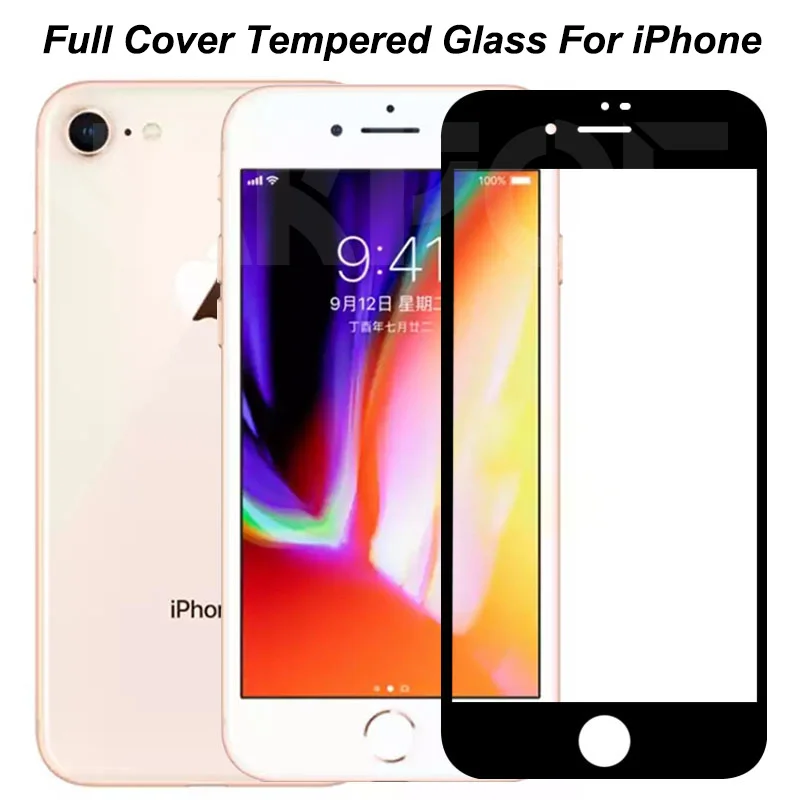 

Закаленное стекло 9D с полным покрытием для iPhone 8 7 6 6S Plus SE 2020, Защитная пленка для экрана iPhone 7 6 8 6S 5, зеркальное защитное стекло