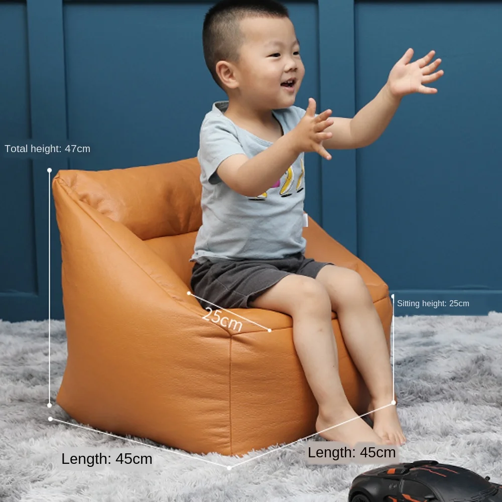 Baby Mini Single Lazy Sofa Leather for kids No filler Chair Children Corner Bean Bag Kindergarten Floor Seat Pouf | Мебель