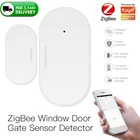 Датчик окон и дверей Tuya Smart ZigBee, детектор ворот, охранная сигнализация, работает с приложением Zigbee Hub