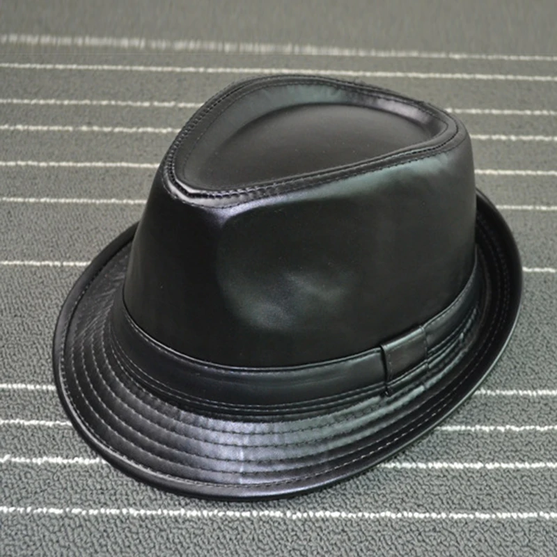 Одноцветная кожаная мужская шляпа с широкими полями Stetson Fedoras британские шляпы для мужчин/женщин Gentman черная облегающая джазовая хип-хоп Gorras