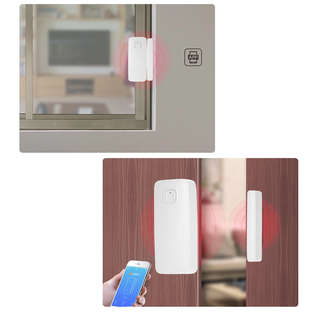 Wifi датчик для двери Tuya приложение управление двери окна открывания сигнализации датчик, магнитный переключатель беспроводной детектор для Alexa Google Home IFTTT