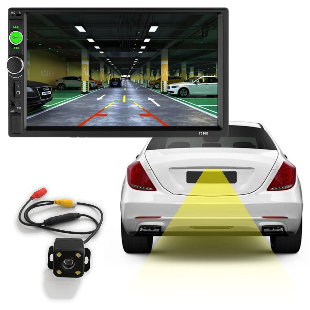 2 din автомобильный стерео видеоплеер bluetooth carplay 7 дюймов 12 в Мультимедийный Плеер