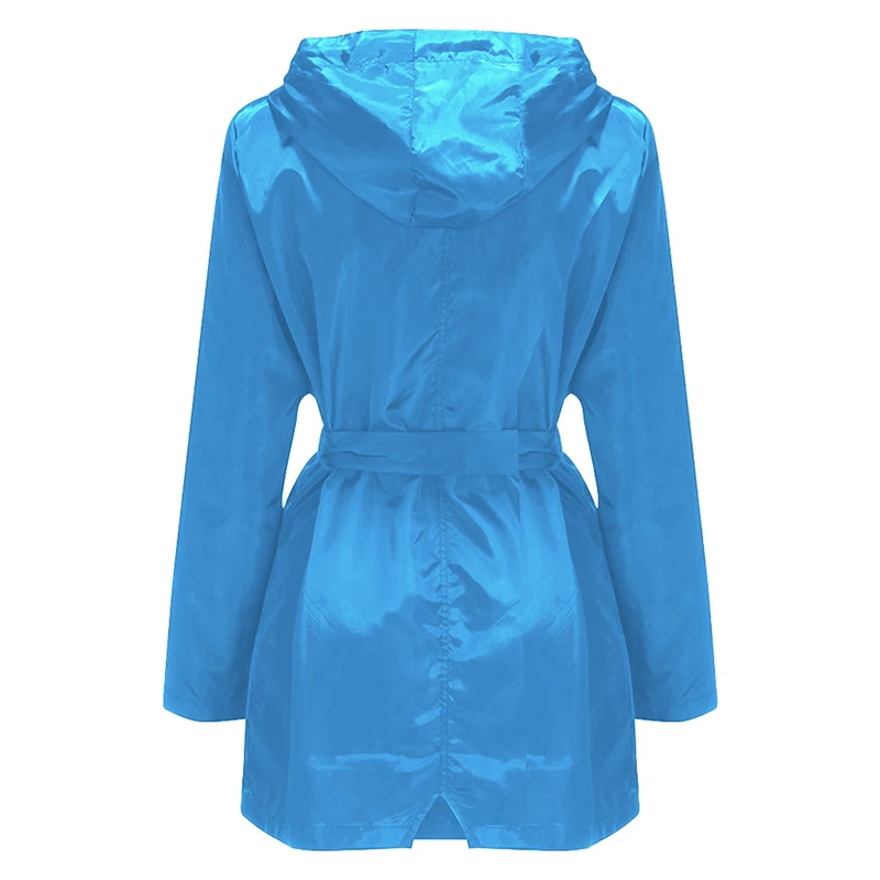 Женский ветрозащитный плащ с капюшоном длинная спортивная куртка для активного