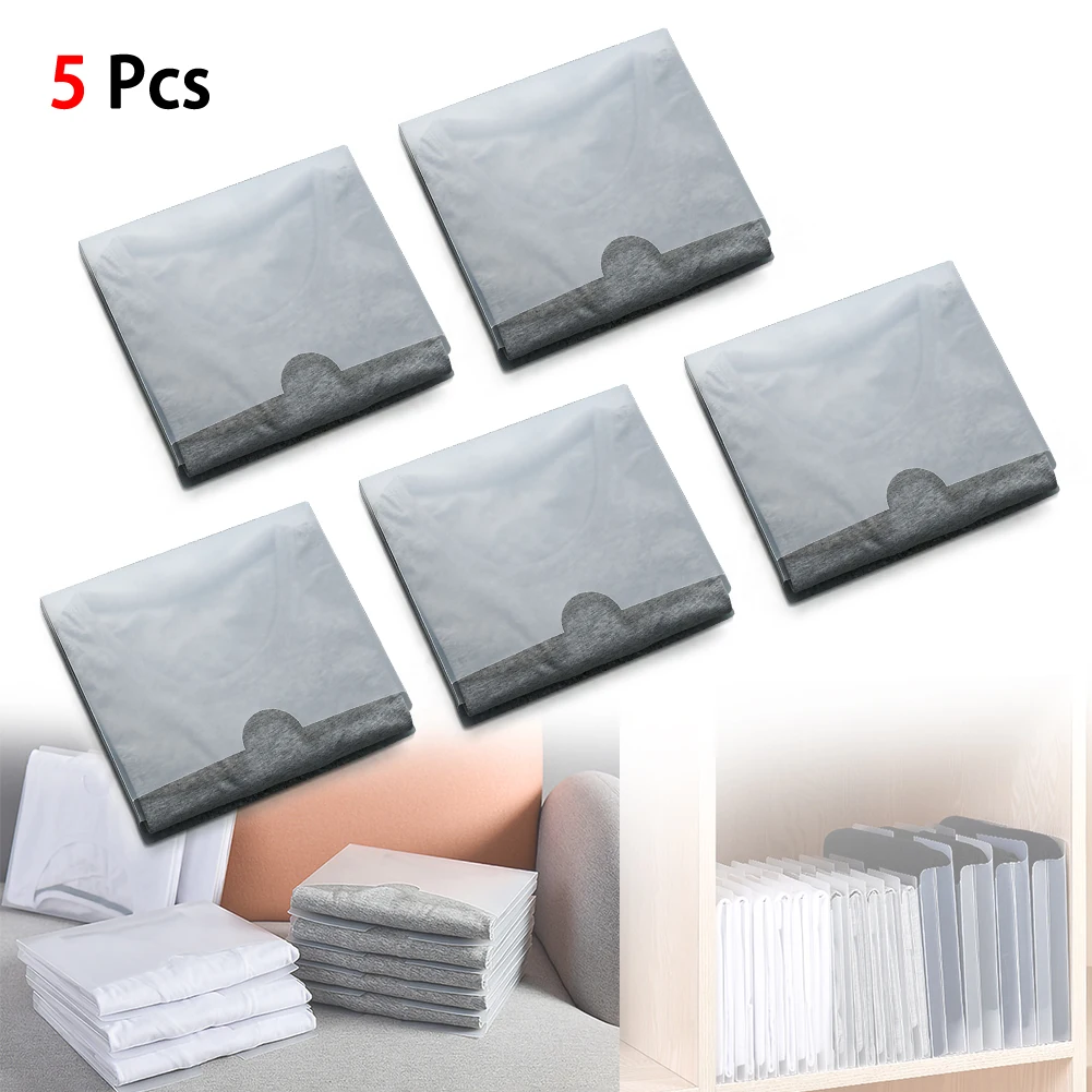 

5pcs Creative Closet Lazy Folding Board Multi-function Folder Travel Space Saving Wardrobe Storage Dust-proof Storage Boxes