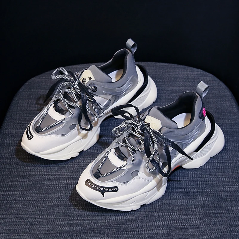 Кроссовки Ins на платформе и шнурках трендовые теннисные туфли с перекрестной
