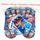 80 шт., одноразовая посуда Disney Молния Маккуин, тарелка для детей на день рождения, чашка, салфетка, подарочные сумки