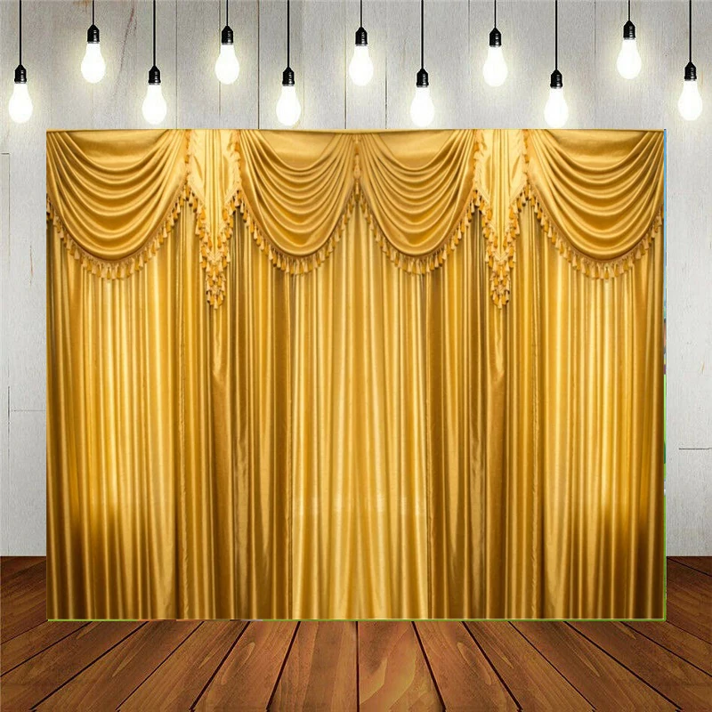 

Luxury Curtain Pattern Vinyl Photography Backdrop Wedding Ceremony Marriage Stage Room Interior Background Romantic Engagement