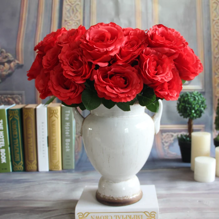 7 ветви Весенняя искусственный Шелковый цветок роза цветы кафе Настольный