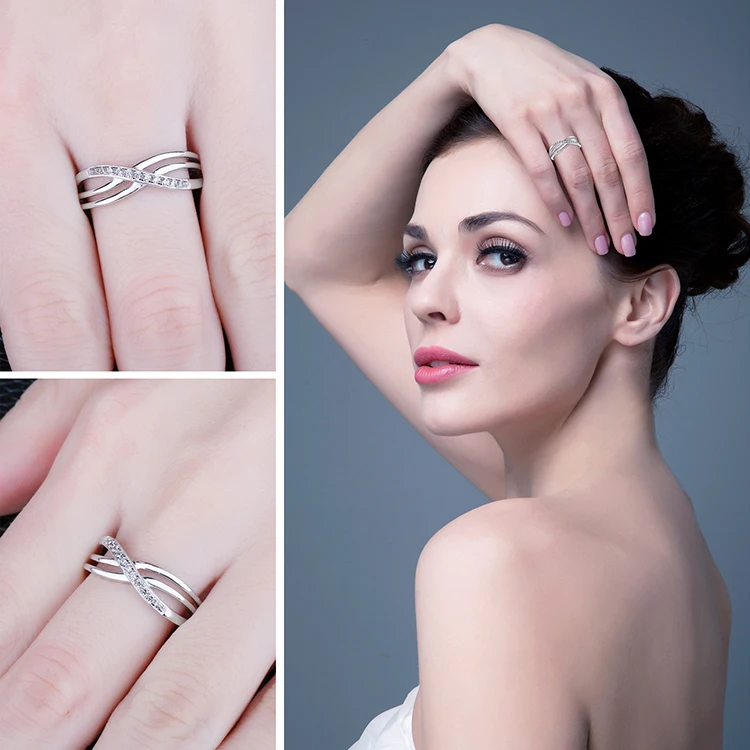 JewelryPalace узел бесконечности кубический цирконий-летие Promise обручальное кольцо стерлингового серебра 925 женщин ювелирных изделий на продажу