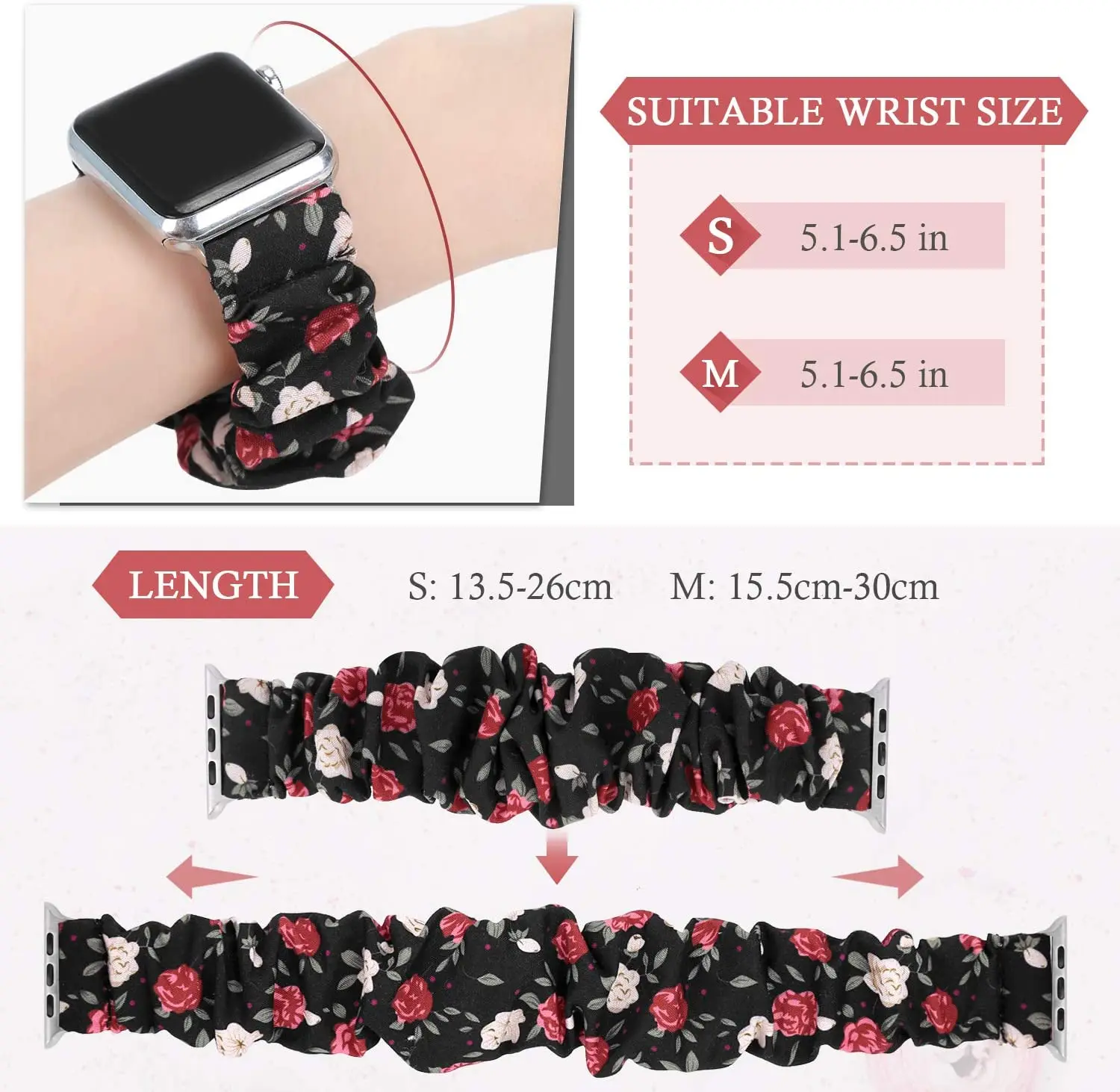 Scrunchie Strap for Apple watch band 40mm 44mm 42mm 38mm 42 mm Elastic Nylon Solo Loop bracelet iWatch series 6 5 4 3 se band