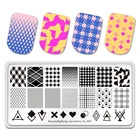 Beautybigbang ногтей штамповки пластины геометрические XL-003 полосатые линии шаблон дизайн ногтей изображение маникюрный шаблон инструмент для трафаретов маникюр