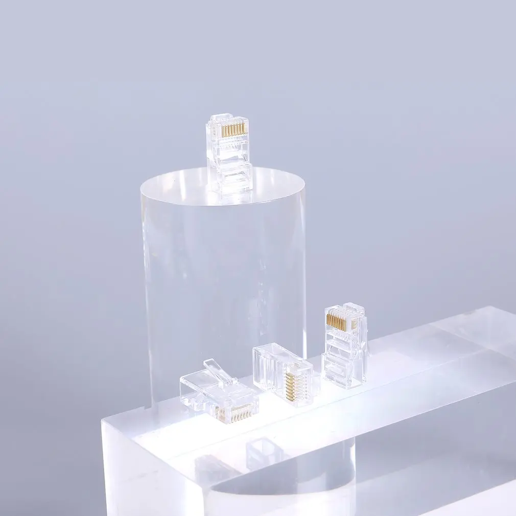 

RJ45 8P8C Through Hole CAT5E Network Cable Connector With Super Class 5 Crystal Head Cable Connector