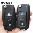 Чехол для дистанционного ключа с кнопками 3 + 13 для Volkswagen Touareg Tiguan Golf 4 7 6 MK6 Polo, автомобильный флип-чехол для ключа с пустой крышкой